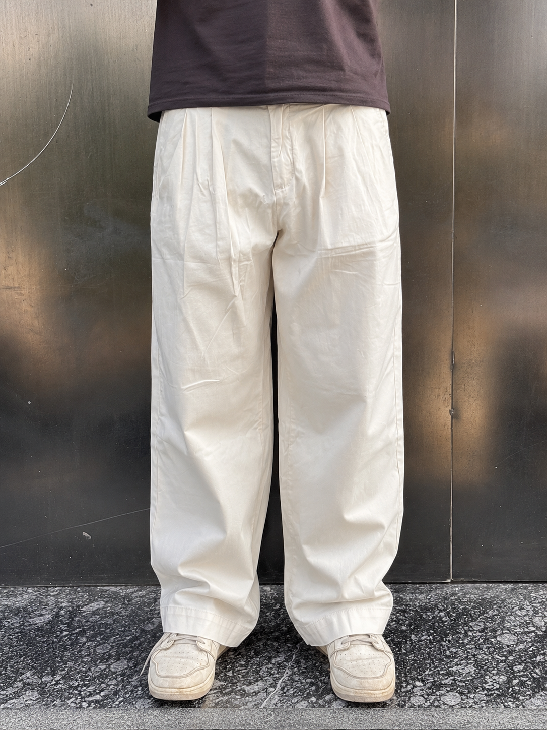 Ivory Korean Wide Leg Pants