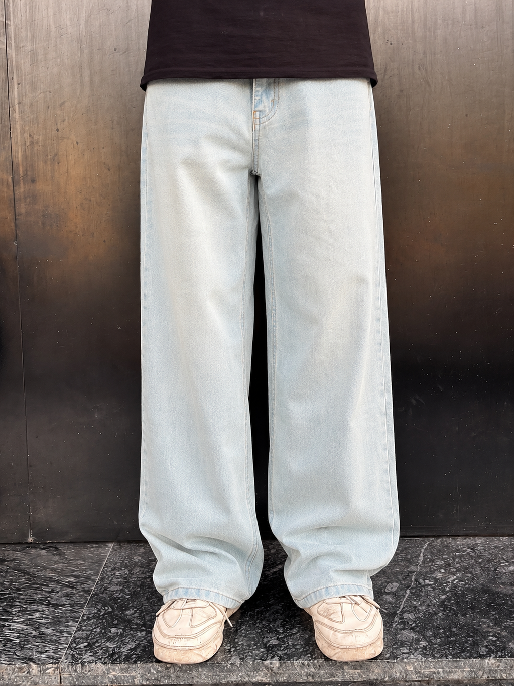 Ice Blue Baggy Denim