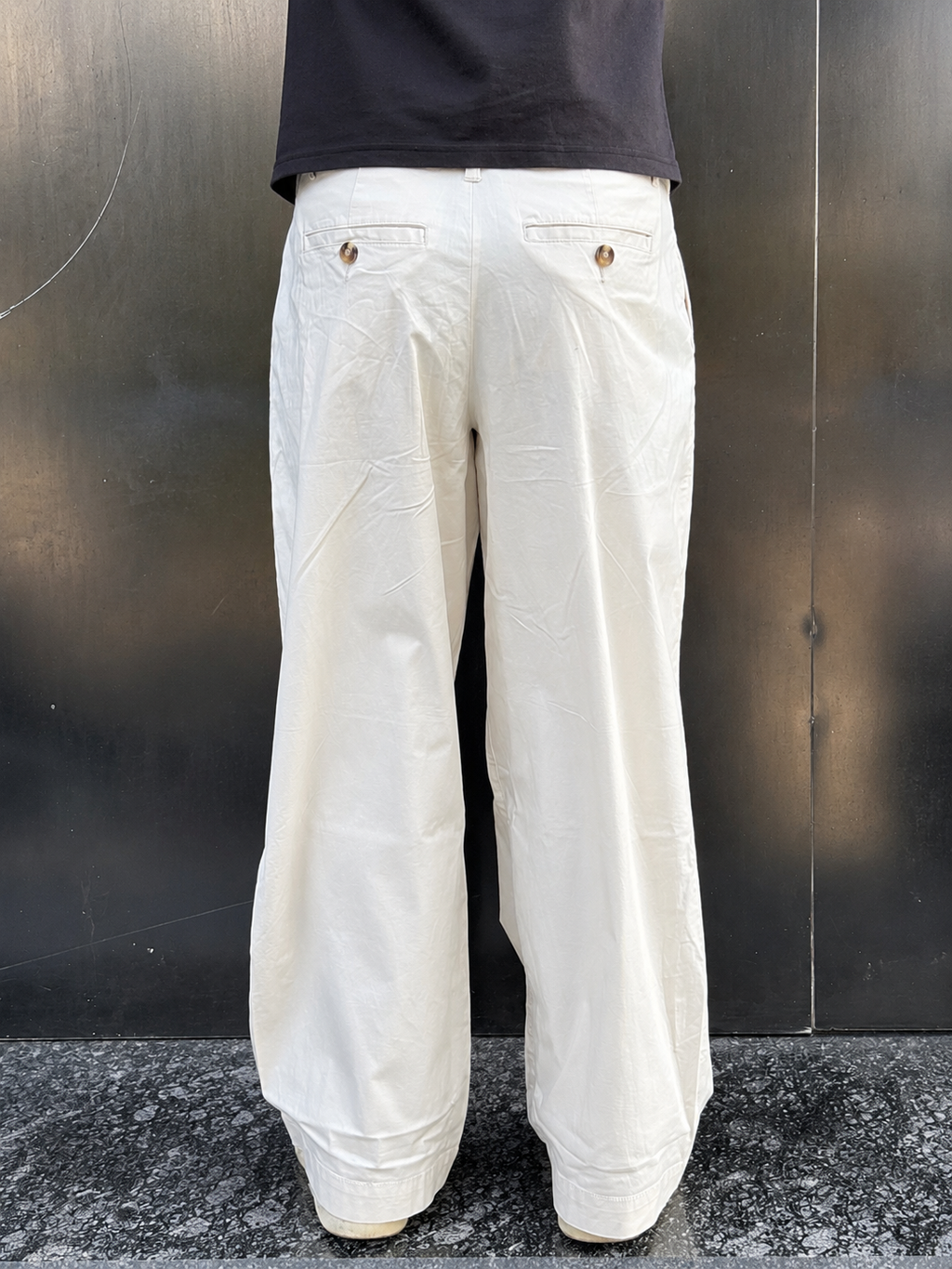 Ivory Korean Wide Leg Pants