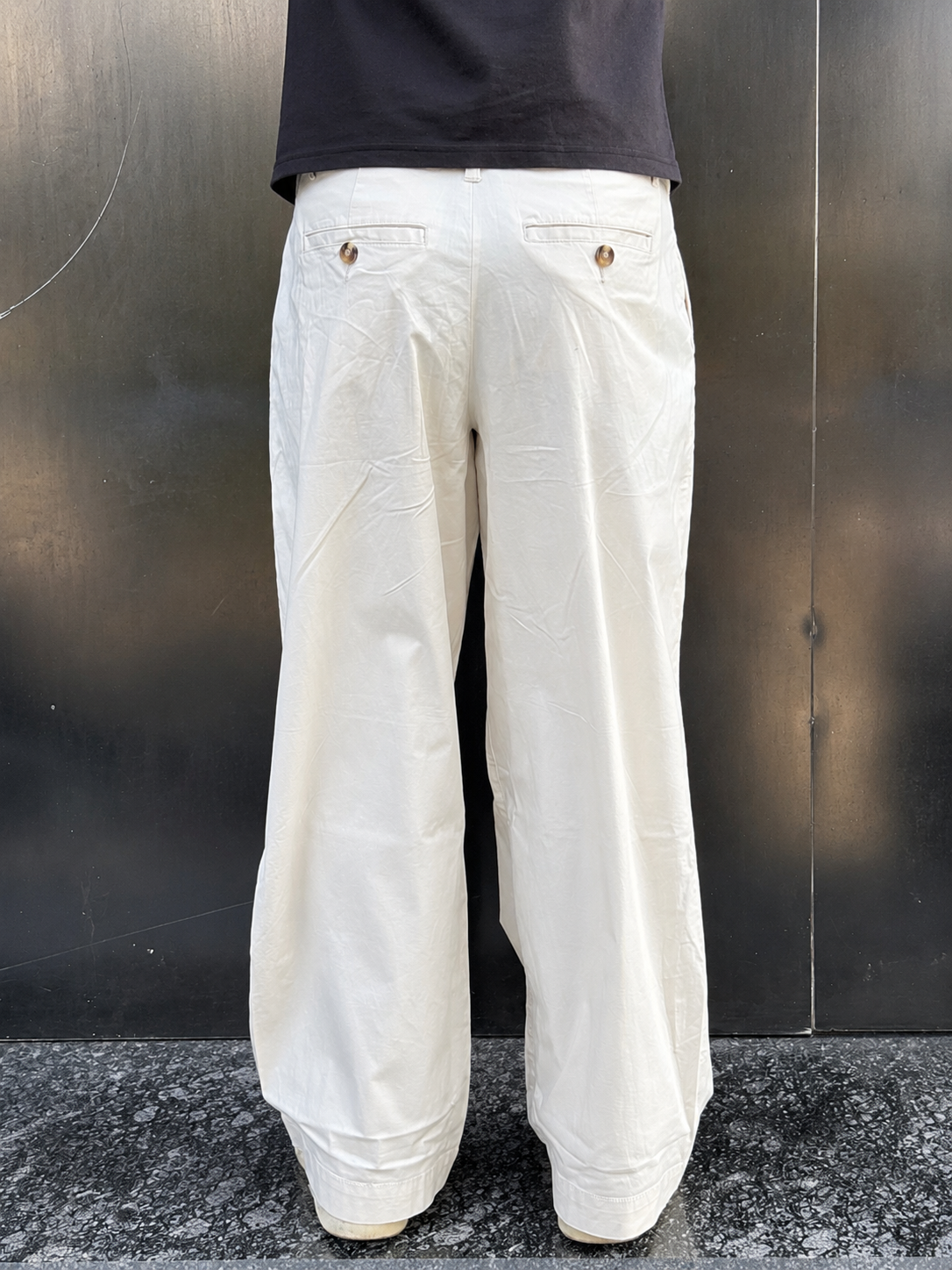 Ivory Korean Wide Leg Pants