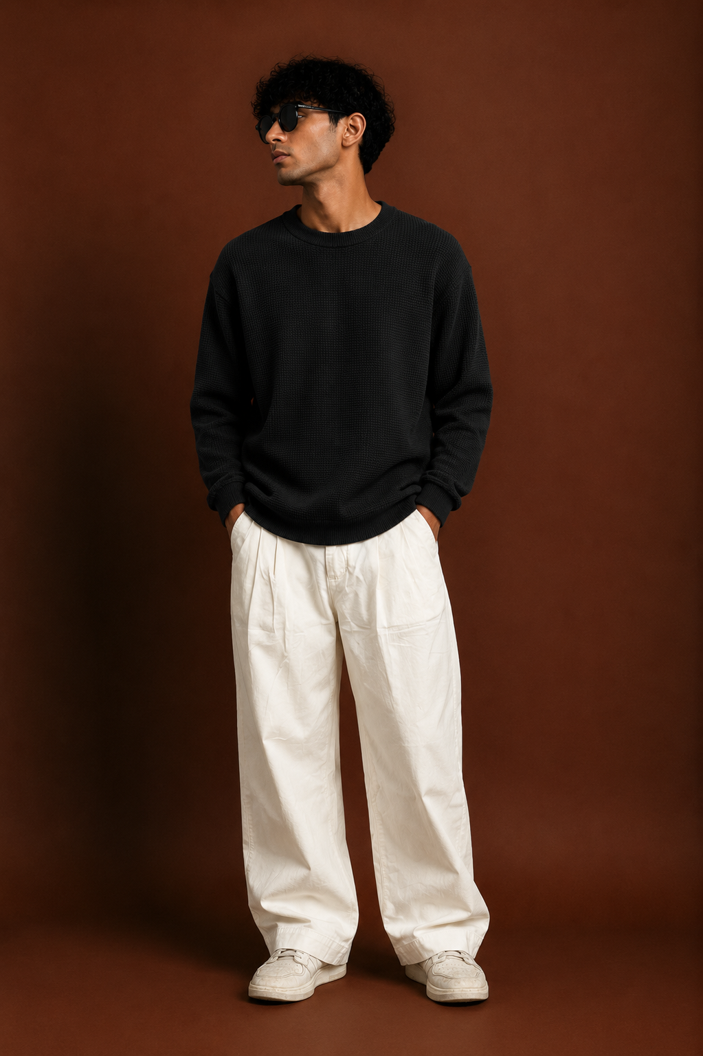 Ivory Korean Wide Leg Pants