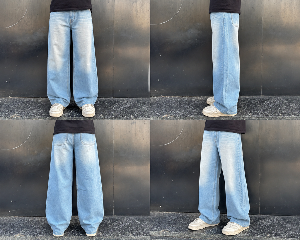 Vintage Sky Blue Baggy Denim