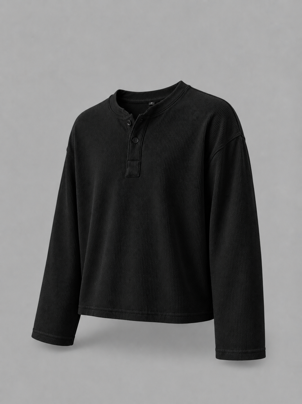 black henly waffle t shirt