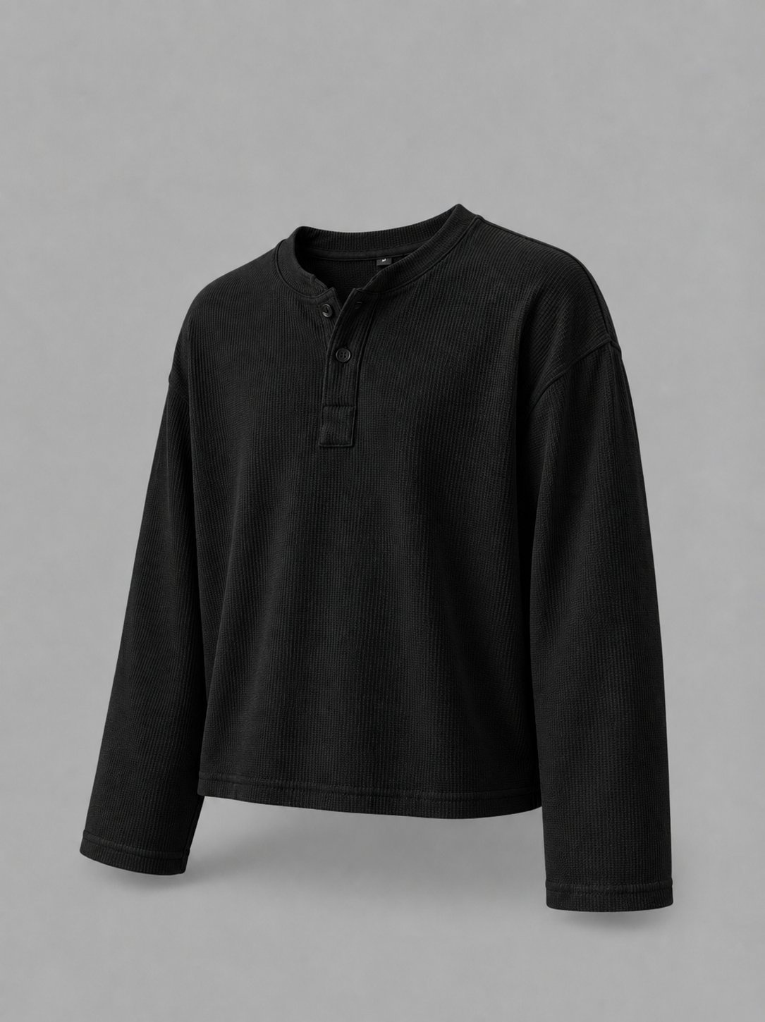 black henly waffle t shirt