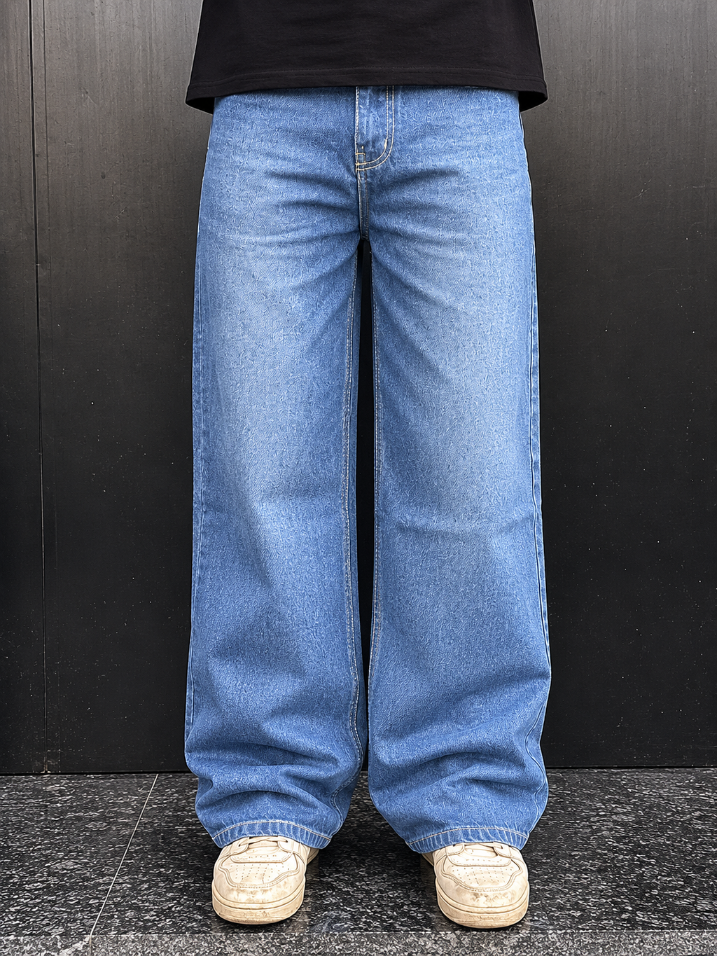 Cloud  Wash Wide Leg Jeans