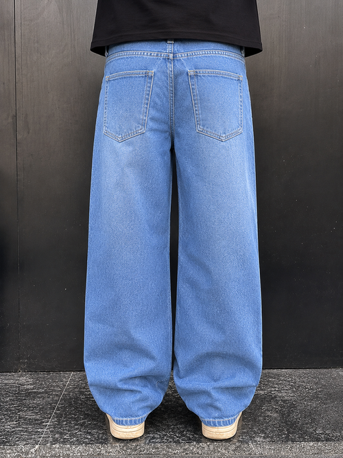 Cloud  Wash Wide Leg Jeans