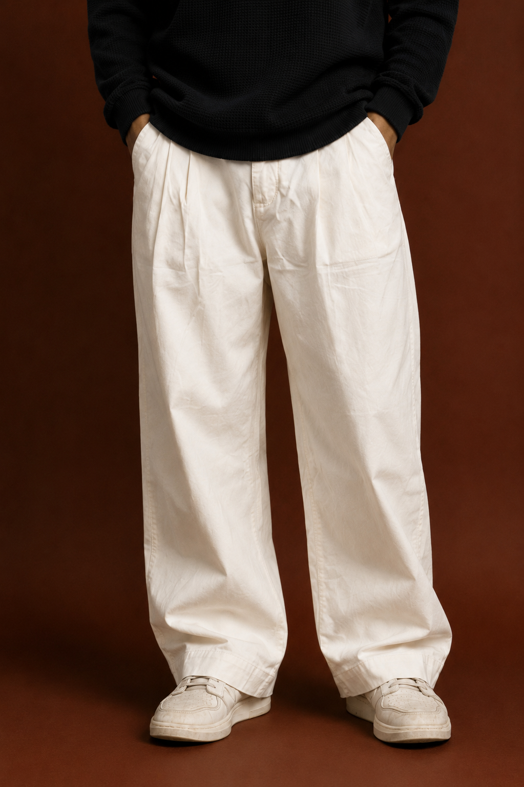 Ivory Korean Wide Leg Pants