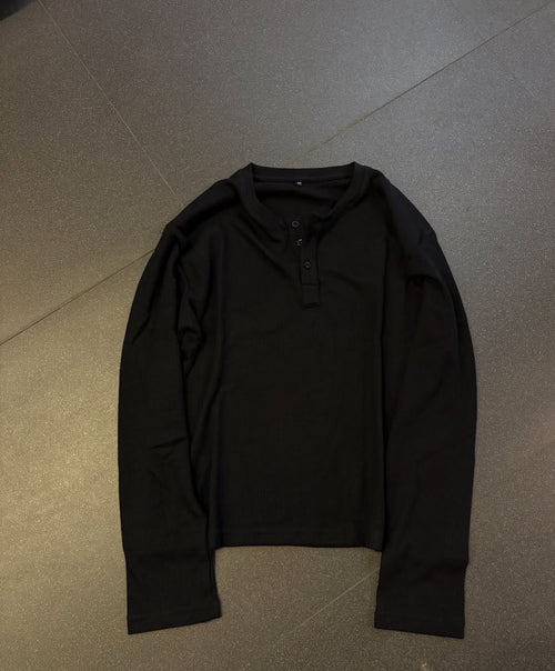 black henly waffle t shirt